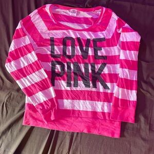 PINK VICTORIA SECRET PAJAMA LONG SLEEVE TOP